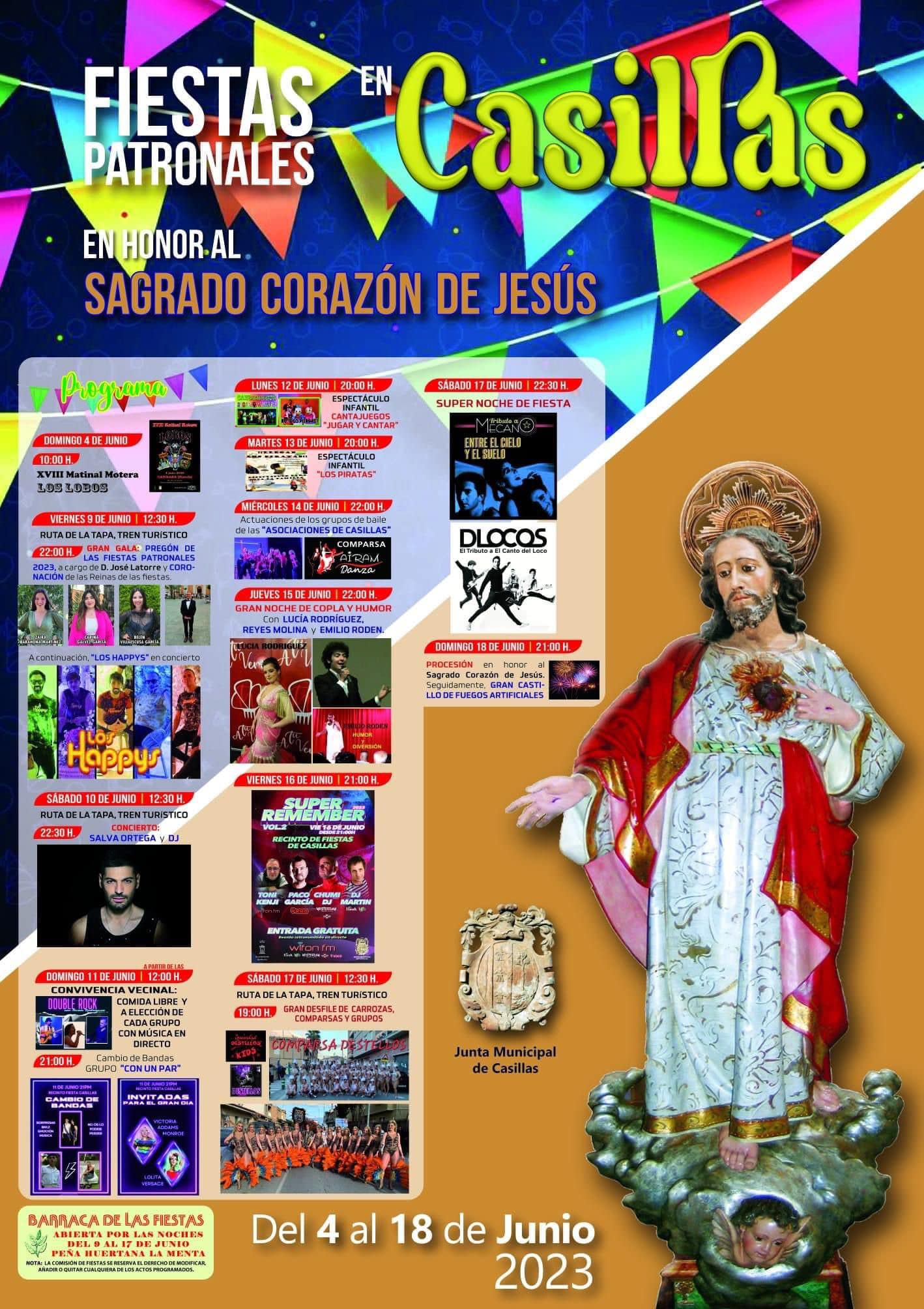 Fiestas patronales en honor al Sagrado Corazón de Jesús 2023 Casillas